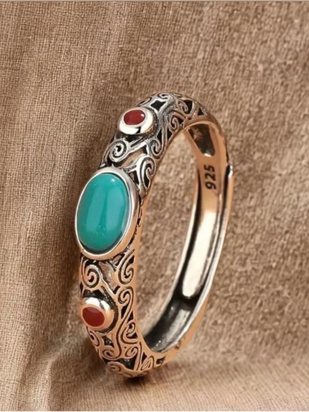 New Ring 925 Sterling Silver Ring Vintage Pattern